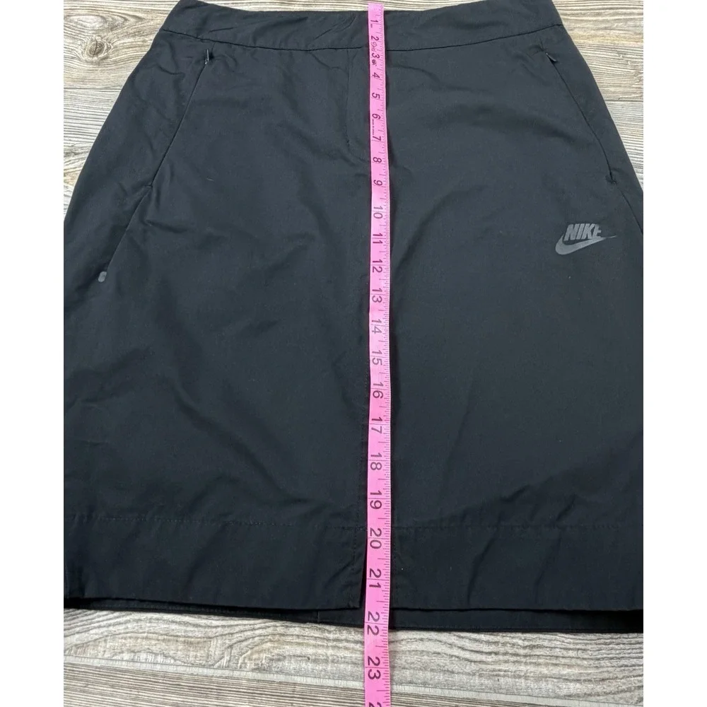 Nike Sportswear Bonded Tech Black Skirt High Waisted Zip Pocket Womens M Golf